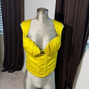 PrettyLittleThing Yellow Crop Top